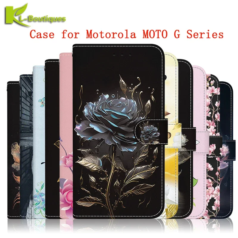 

Wallet Card Stand Magnetic Flip Case For Motorola MOTO G84 G54 G14 G13 G23 4G G53 G73 5G MotoG84 Coque Leather Phone Cover