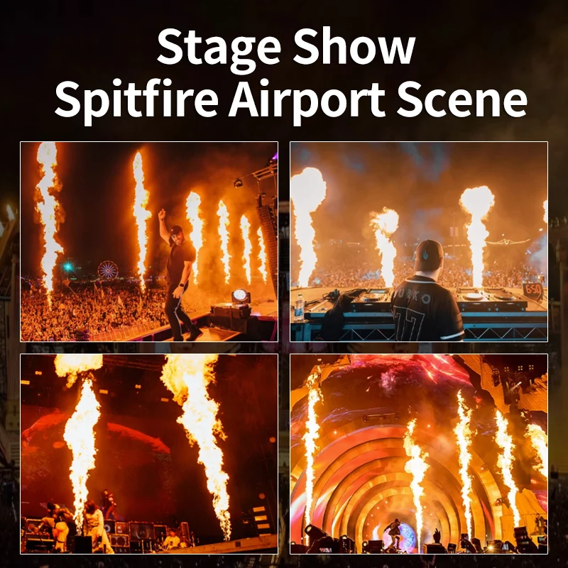 Three-heads Fire Flame Thrower DMX 512 Control Outdoor Party Fire Jet Machine for DJ Concert Theater Fire Spray Effect Machine