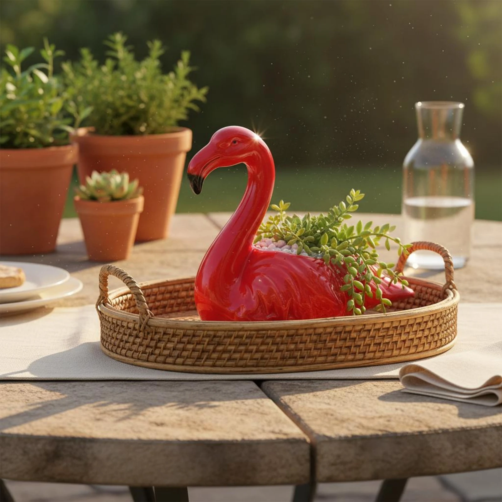 

Flamingo Flower Pot Decorative Flamingo Planter Ceramic Succulent Pot Cute Design Succulent Planter Whimsical Design
