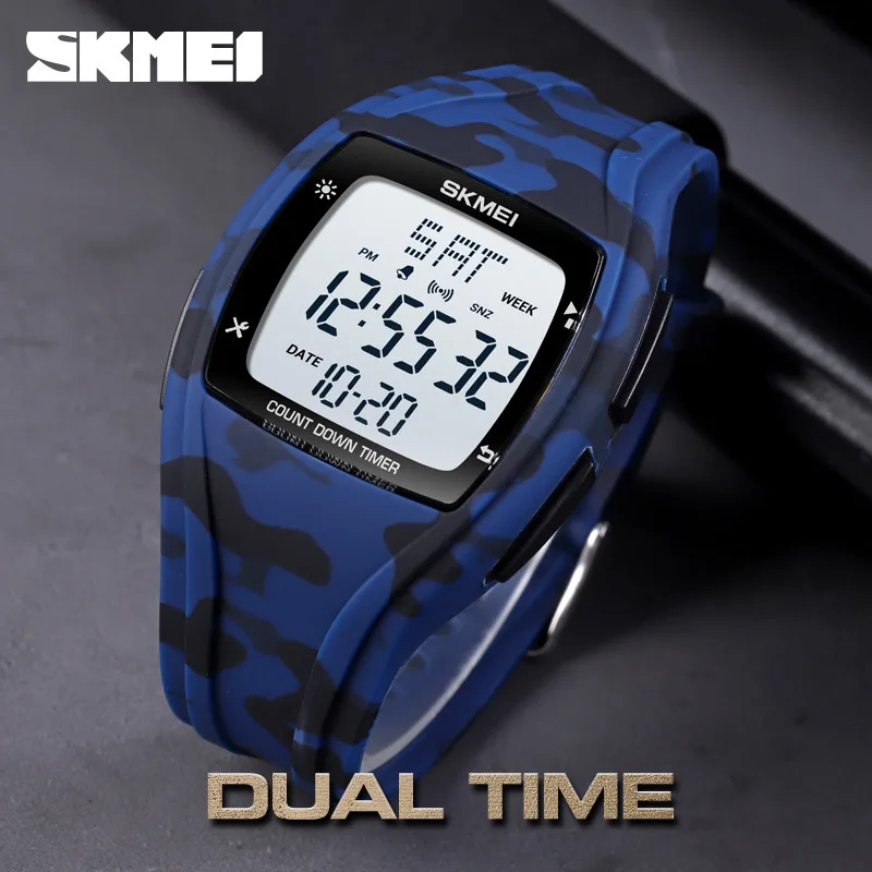 Skmei   Sports Watch for Male and Female Students Men's Simplicity Camouflage Waterproof Chronograph Electronic Watch