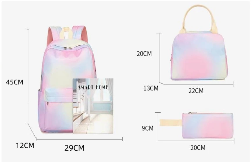 Lilo Stitch Colorful Backpack with Lunch Bag Rucksack Casual School Bags for Boys Girls Women Student Teenagers Sets