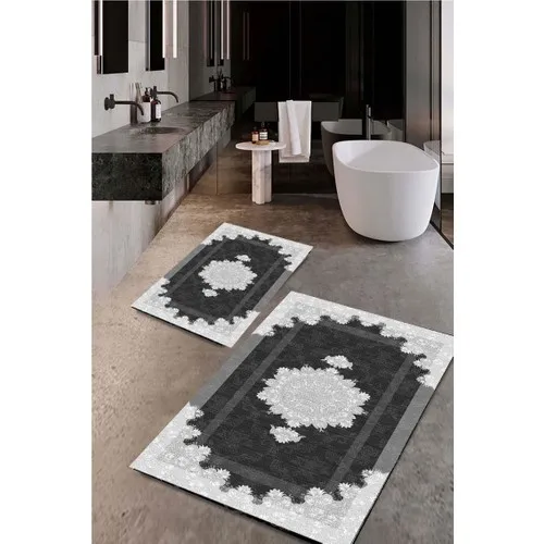 Drop Bath Mat Rug Toilet Seat Pad Washable Anti-Slip Soles 2li