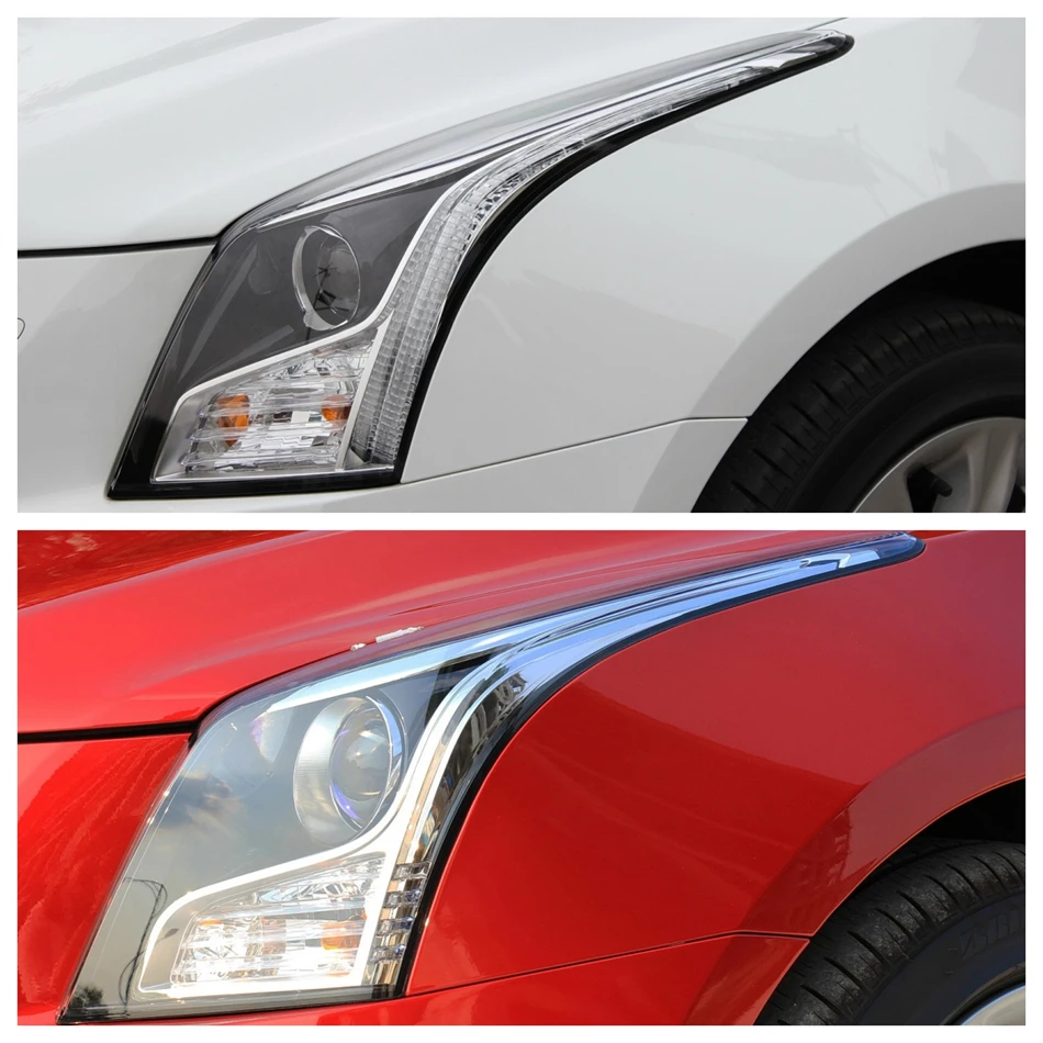 For Cadillac ATS ATSL 2013 2014 2015 2016 2017 2018 2019 Car Front Headlight Lens Cover Lampcover Caps Headlight Rubber Cover