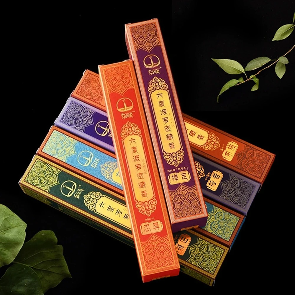 Temple Six-Boromido Tibetan Incense, Home indoor offering Buddha meditation incense, Tibetan medicine incense sticks