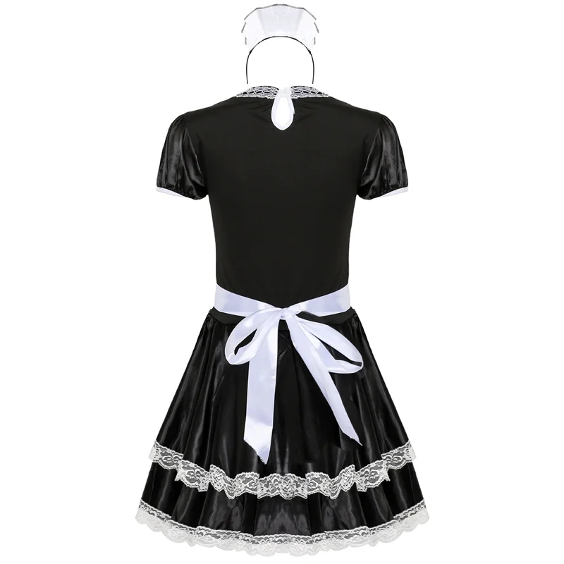 Sexy Lace Maid Uniform Tight Underwear High-waisted Bunny Skirt Carnival Party Stage Show Fancy Dress Lolita Black Women Suit