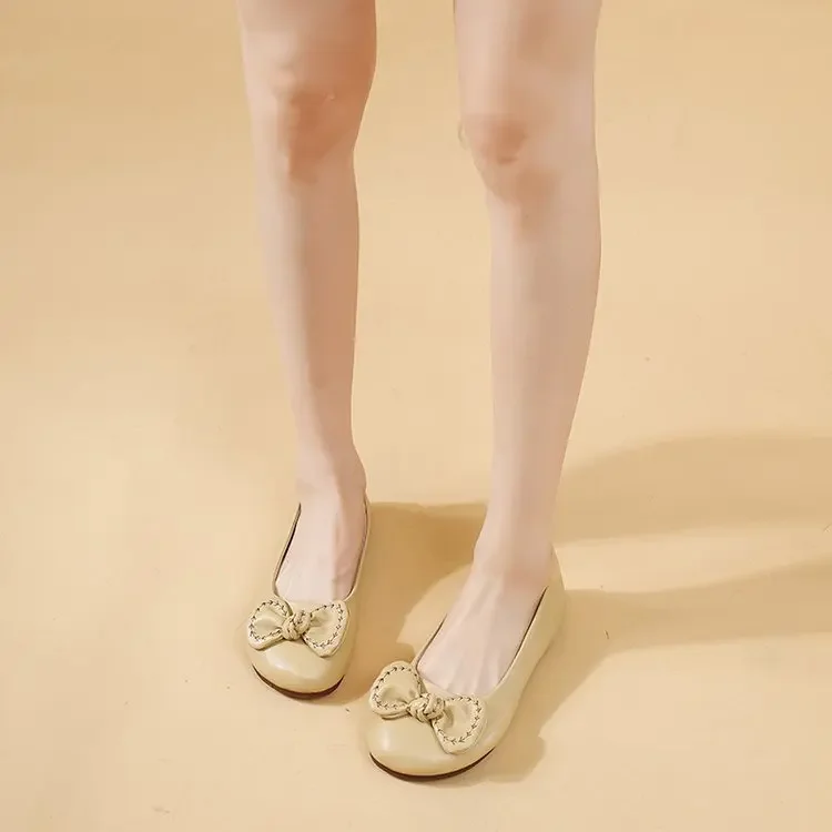 

Туфли-лодочки женские на низкой танкетке, с бантом, весна 2023