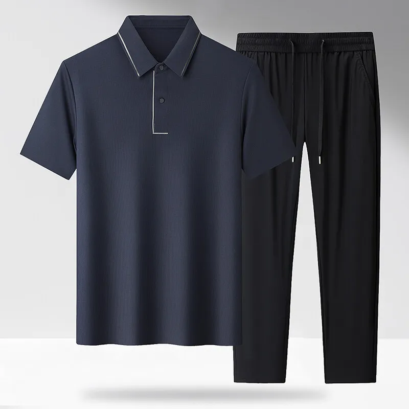 Men's 2025 Sportswear Set Casual Outdoor Camping Breathable 2-Piece Tracksuit with T-shirt And Shorts Summer Streetwear Fashion