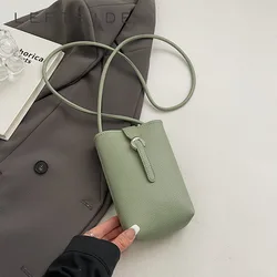 Mini Pu Leather Green Shoulder Bags for Women 2024 Y2K Designer Korean Fashion Handbags and Purses Trend Simple Crossbody Bag