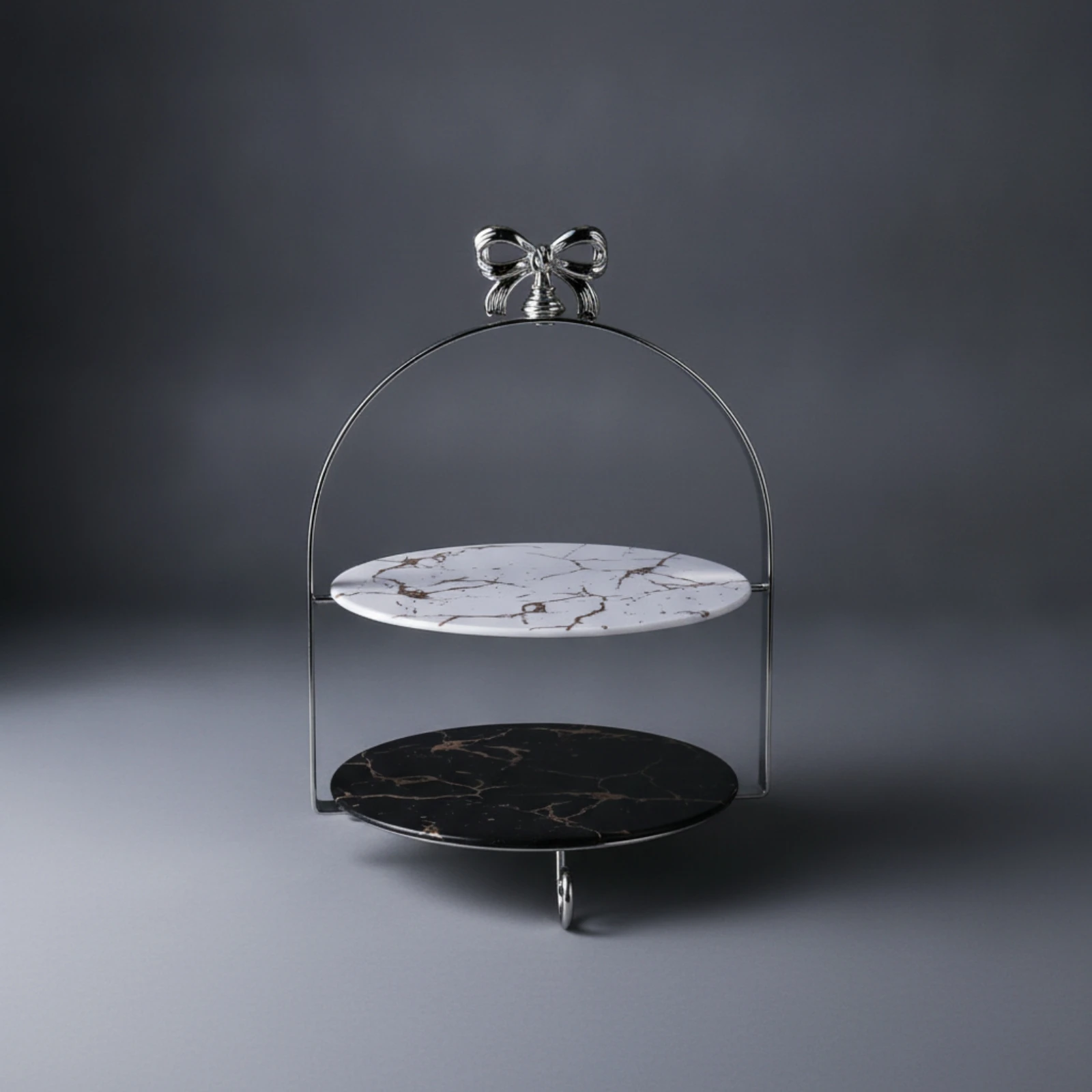 Arched Dessert Stand Decorative Dessert Stand with Round Plates Display Stand with Butterfly Finial Sturdy Serving Tray Vertical