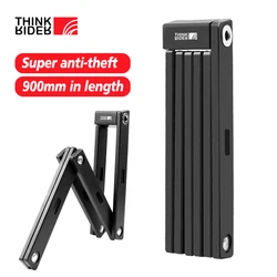 ThinkRider Heavy Duty Anti Theft Folding Lock Steel Bicycle Lock for E Bike Scooter Motorcycle Professional Strong Chain lock