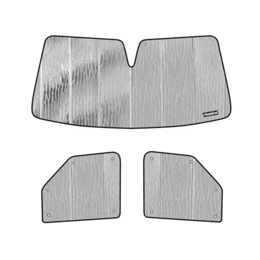 

Windshield Side Sunshade for Ford Econoline E-Series 1992-2026,Thick Foam Armor, Black, Custom Fit Cab Set (Front + Sides) for