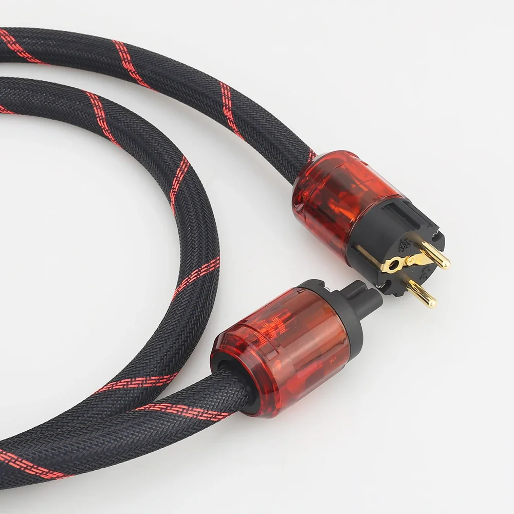 P101 + DW12 คุณภาพสูง OFC ทองแดง Audiophile สายไฟ 17 มม.รูปที่ 8 IEC-C7 สายไฟ AC สายเคเบิล HIFI Power CABLE