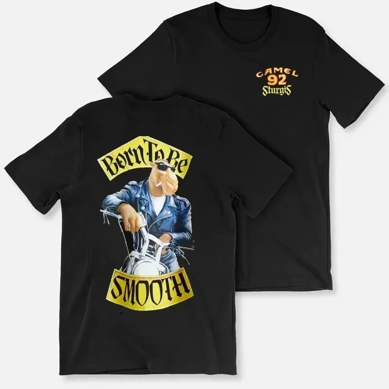 Vintage 1992 Camel Sturgis Bike Rally  Born To Be Smooth Graphic T-Shirt Cotton Men Women Streetwear Tee