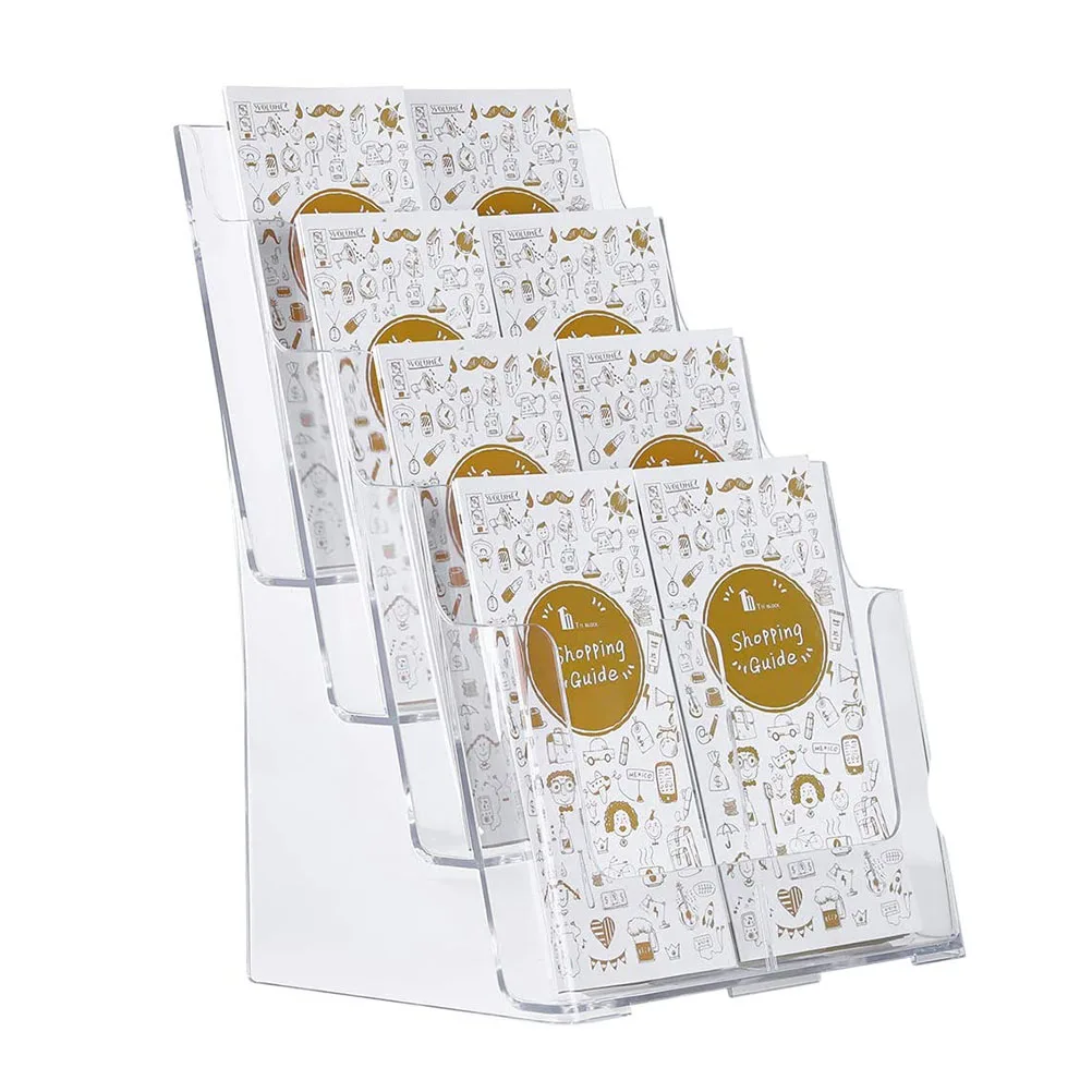 

Acrylic Desktop File Organizer Three-Layer Office Storage Rack Brochure Holder Magazine Stand Document Shelf Brochure Holder