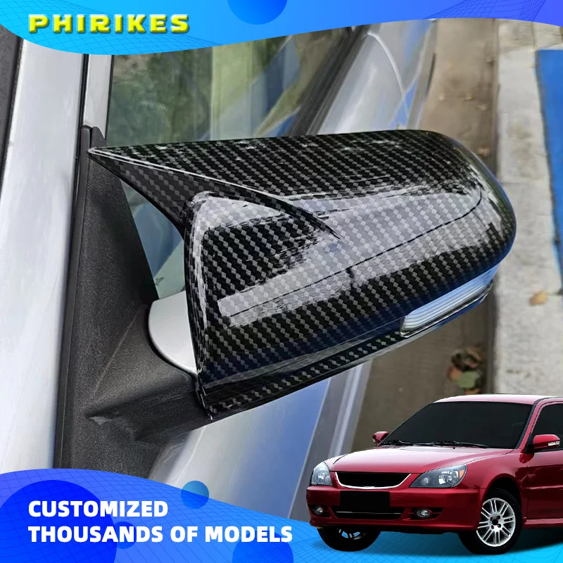 Cubierta de Espejo Retrovisor Lateral para Mitsubishi Lancer 2012-2015, Carcasa Decorativa, Adhesivo, Accesorios de Estilo para Automóvil