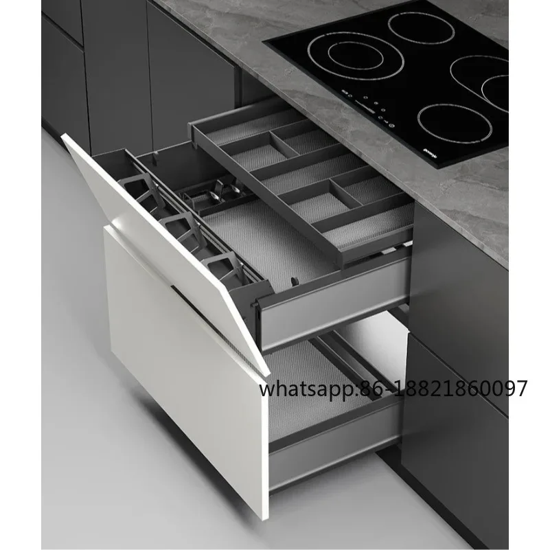 

Metal Kitchen Cabinet Storage Narrow Organizer Drawer Small Spaces Extendable Cabinets Household with Sliding Track Furniture