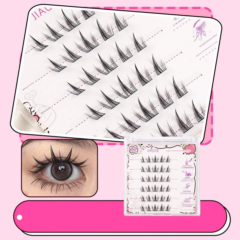 Self Grafted False Eyelashes Single Cluster No Glue Required With Built In Adhesive Strips Create A Natural And Clear Eye Makeup