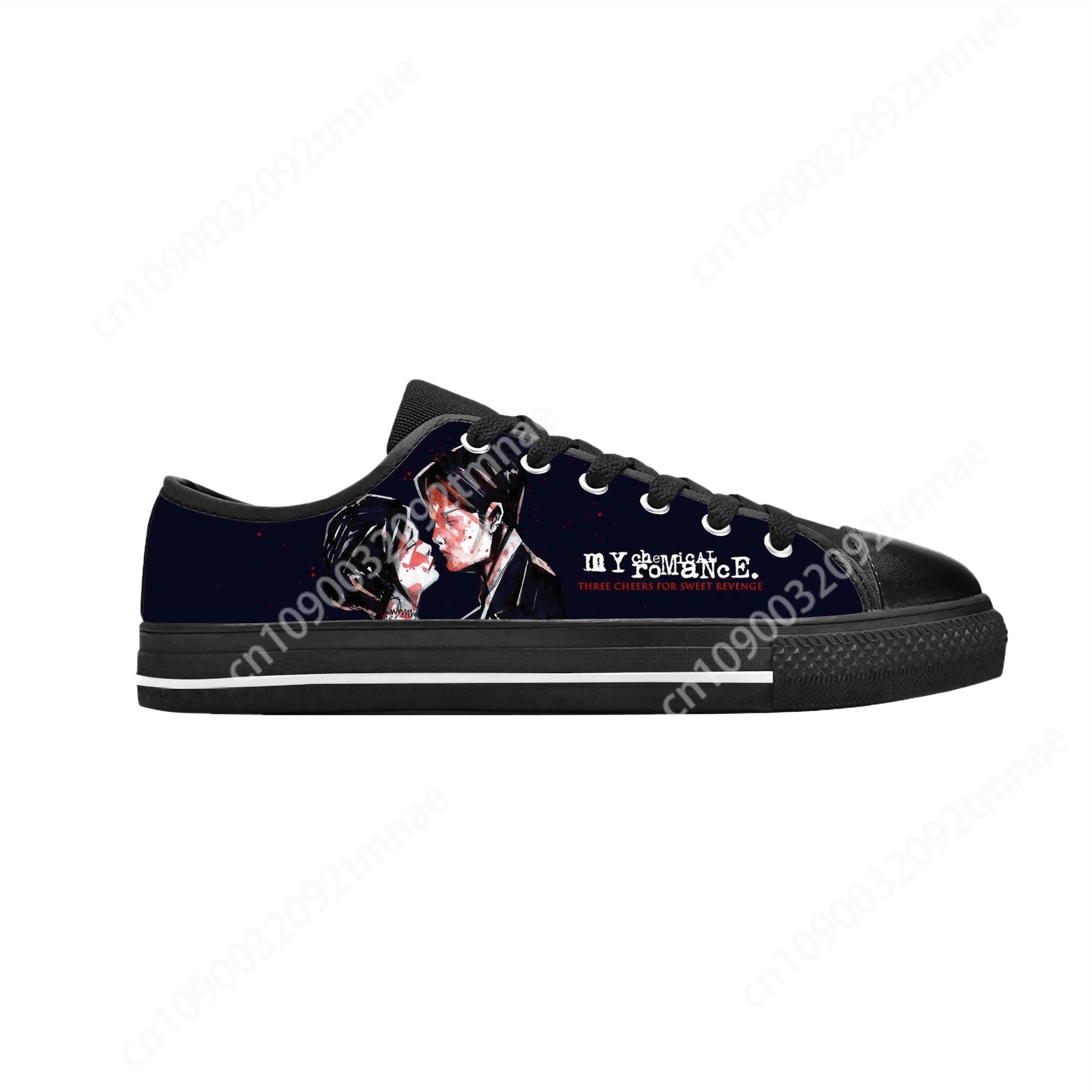 Hot My Chemical Romance Mcr The Black Parade Rock Band Casual Cloth Shoes Low Top Comfortable Mens Womens Custom Sneakers