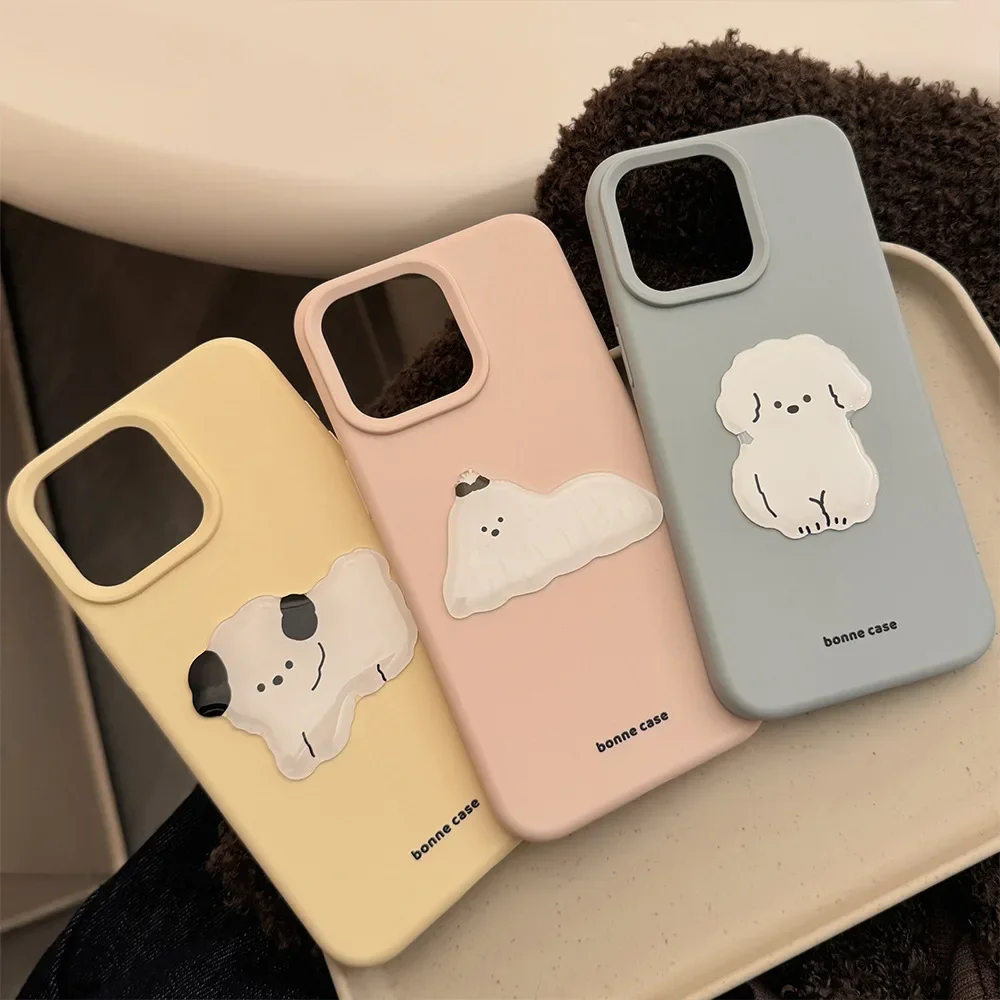 Puppy Golden Retriever poodle Pomeranian art Phone Case For iPhone 17 16 15 14 13 12 Pro Max Case Cute Luxury Cartoon Soft Cover