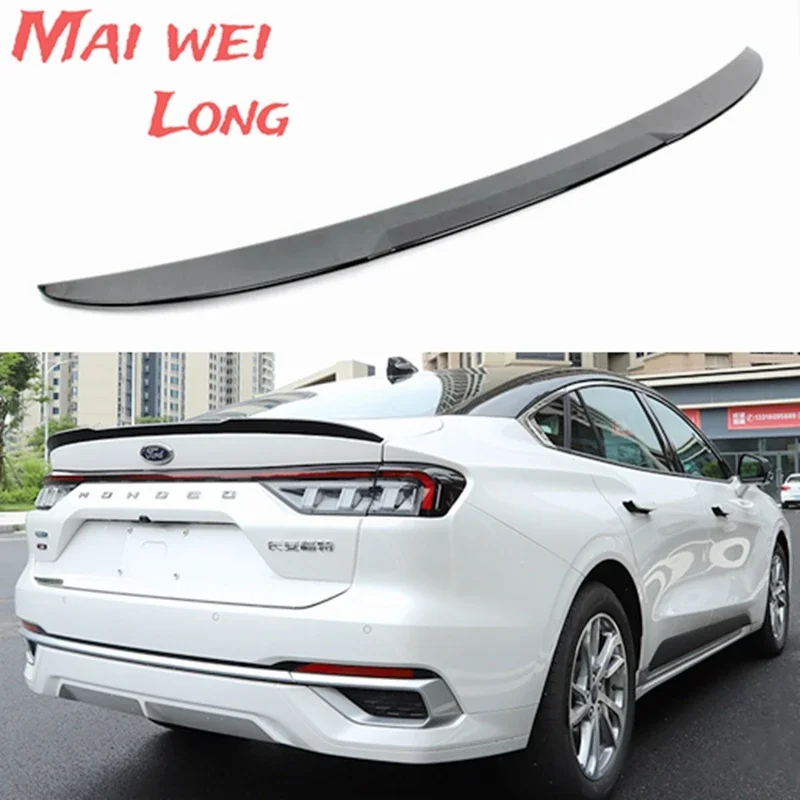 Alerón trasero negro brillante para Ford Fusion Mondeo 2022 tipo St, de plástico ABS, tipo cola de pato, accesorios para maletero de plástico ABS.