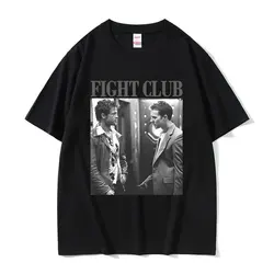 Classic Movie Fight Club Graphic T Shirt Men Vintage Gothic Short Sleeve T-shirt Unisex Punk Oversized Cotton Tshirts Streetwear