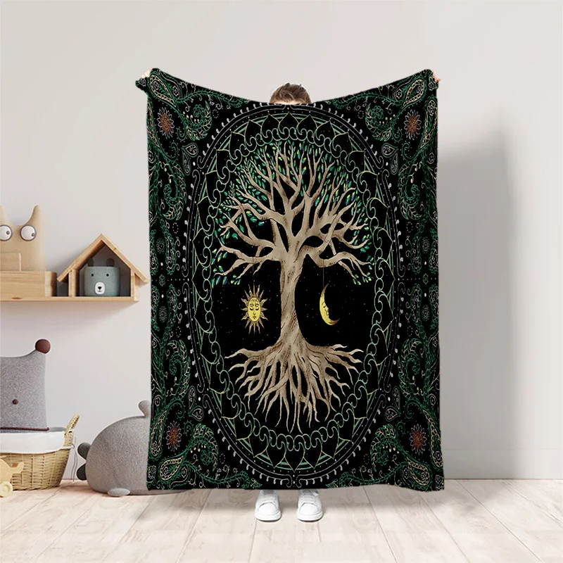 Tree of Life: A Cozy, Mystical Blanket with Intricate Nature Design and Spiritual Eye, Perfect for Mindfulness