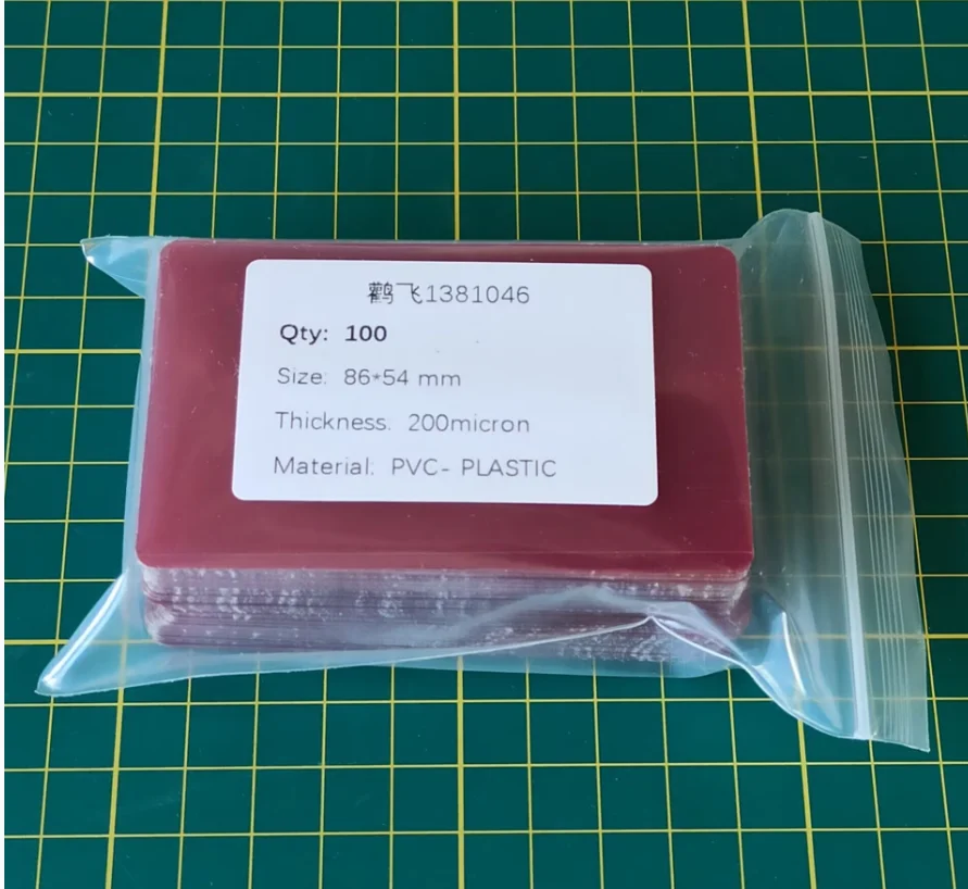 100 stuks/200 stuks transparante rode acetaat-PVC-platen, heldere visitekaartjes, dikte 200 micron, zeer dun.