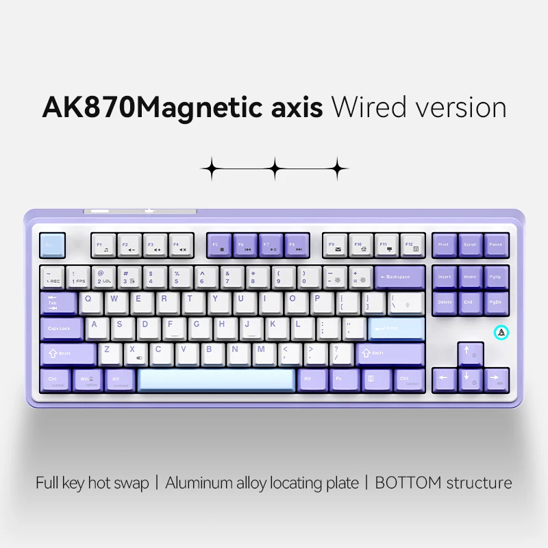 AJAZZ AK870 Mechanisch Gaming Toetsenbord: 87-toetsen, Bedraad, Hot-Swappable, RGB Verlichting, Onderaan gemonteerde Structuur