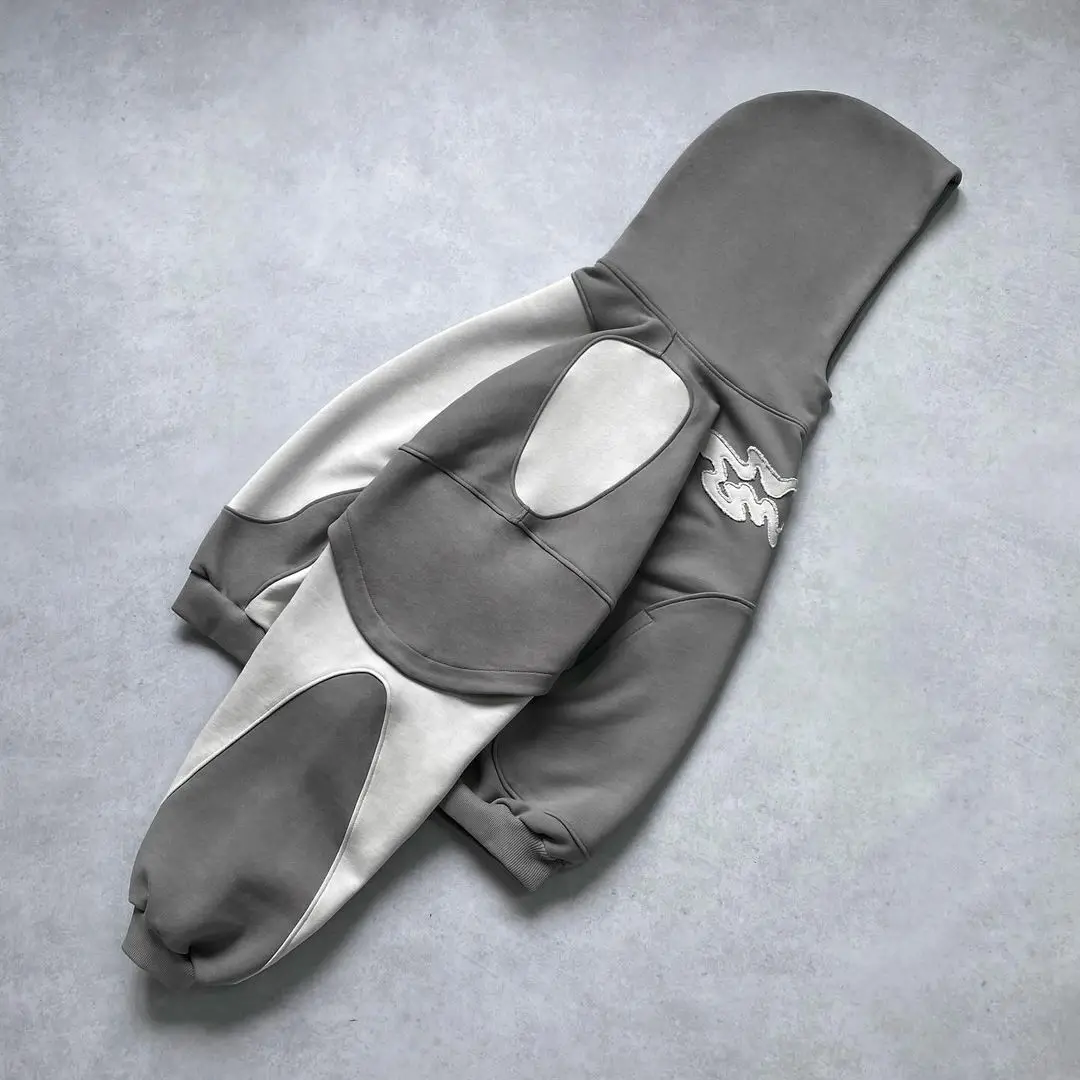 Y2K 2025 Casual Trendy Pattern Printed Loose Hoodied Sweatshirt Sports Long Sleeve Top Sweatshirt Jacket Goth Men Clothing