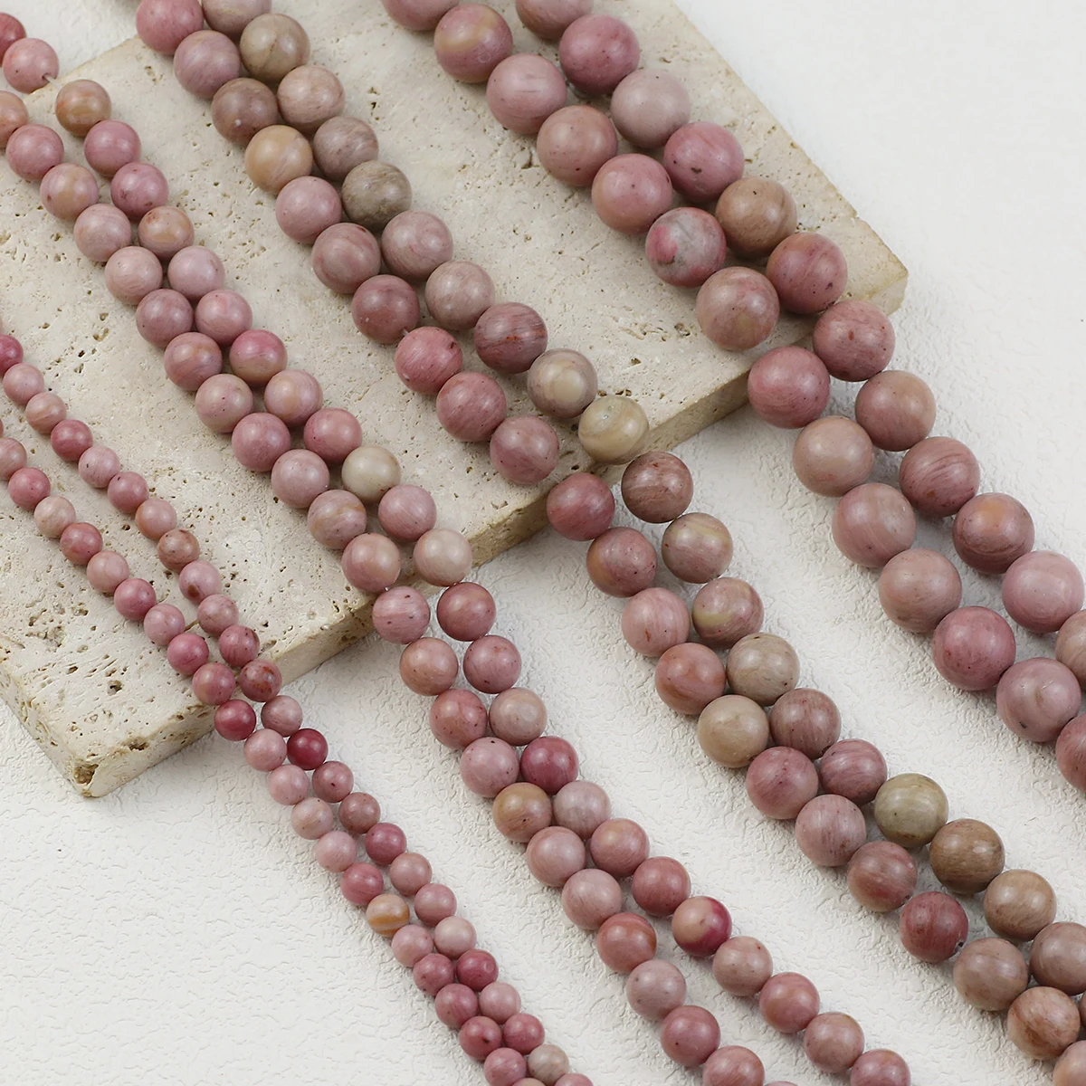 Rhodonite  Natural Stone 6 8 10 12MM Loose beads For Jewelry making Handmade Charms Bracket Necklace  Accessories DIY 15