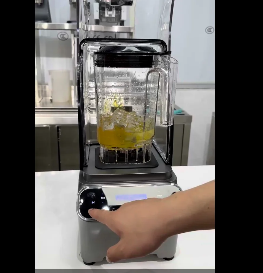 Pure Copper Motor Commercial Blender 2200W, Touchpad Control Soundproof Food Mixer