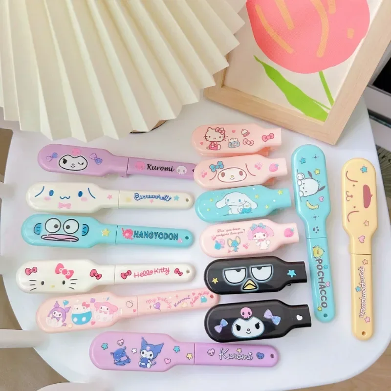 Anime Sanrio Hair Comb Hello Kitty My Melody Kuromi Soft Tooth Air Cushion Comb Cartoon Girly Heart Portable Foldable Hair Comb