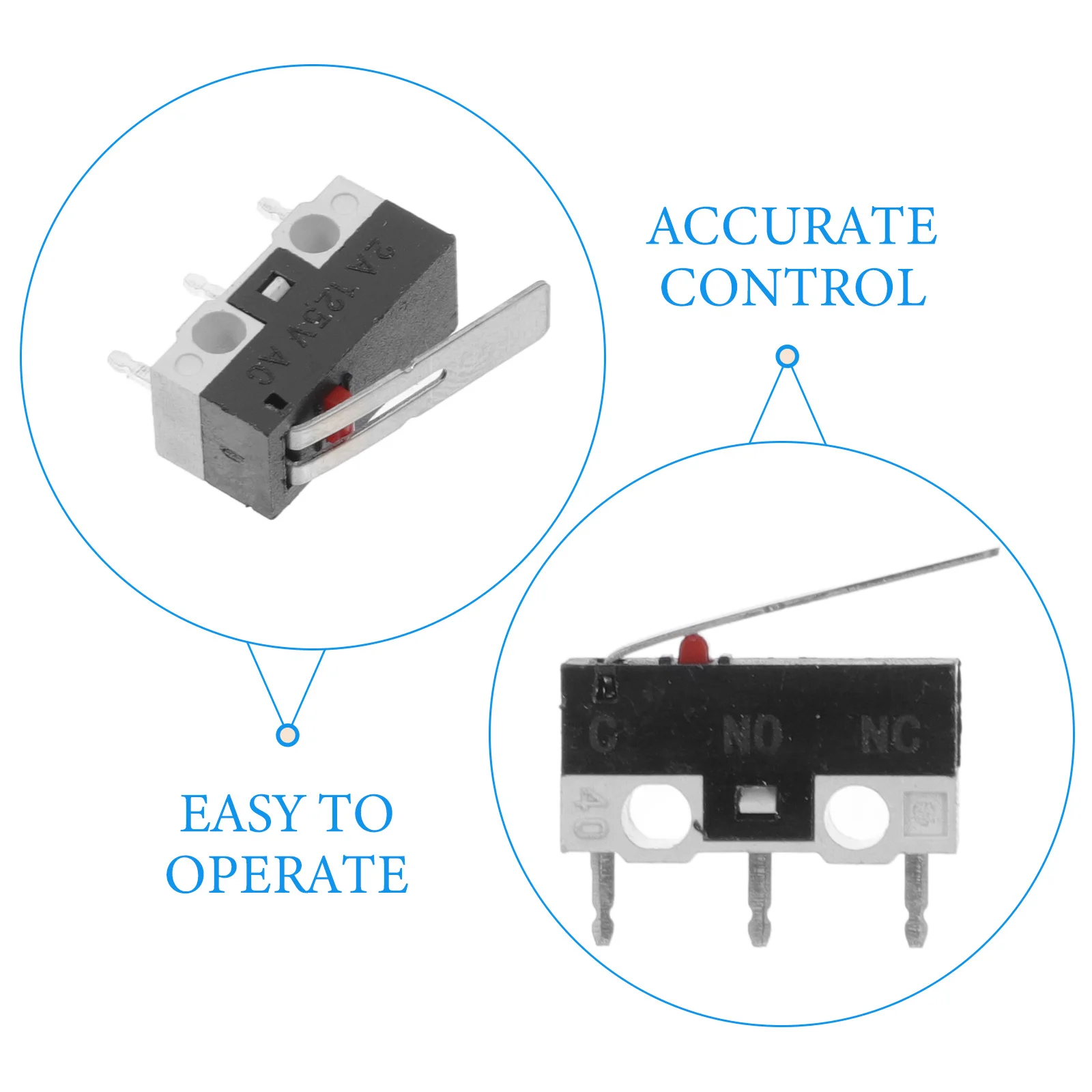 20 Pcs Micro Switch Shifter Jog 150X120X050CM Momentary with Lever Limit Switches Replacement Small Endstop