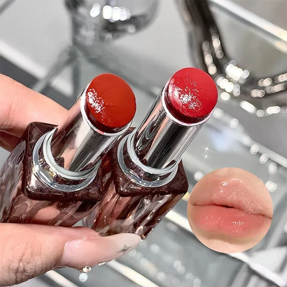 Espelho à prova d'água nude brilho labial transparente nude marrom escuro vermelho batom líquido de longa duração cosméticos de maquiagem feminina