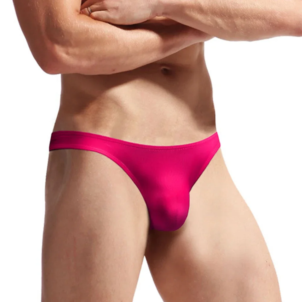 กางเกงในชายกึ่งโปร่งแสงสีทึบกางเกงในชายกางเกงในกางเกงใน celana dalam Bahan Sutra น้ำแข็ง