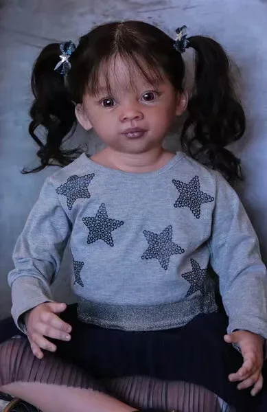 Muñeca Bebé Reborn Personalizada EGO de 32 Pulgadas, Muñeca Meili Ya Terminada con Cabello Injertado a Mano, Regalo de Navidad