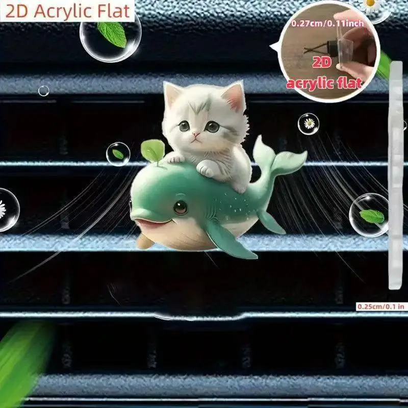 New#Car Air Outlet Cute Cat Aromatherapy Air Freshener Clip Automotive Elegant Deodorant Fresh Accessory Long-lasting Interior