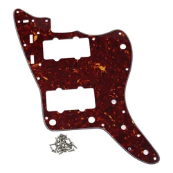 FLEOR Red Tortoise 4Ply Vintage JM Style Guitar Pickguard with Pickguard Screws