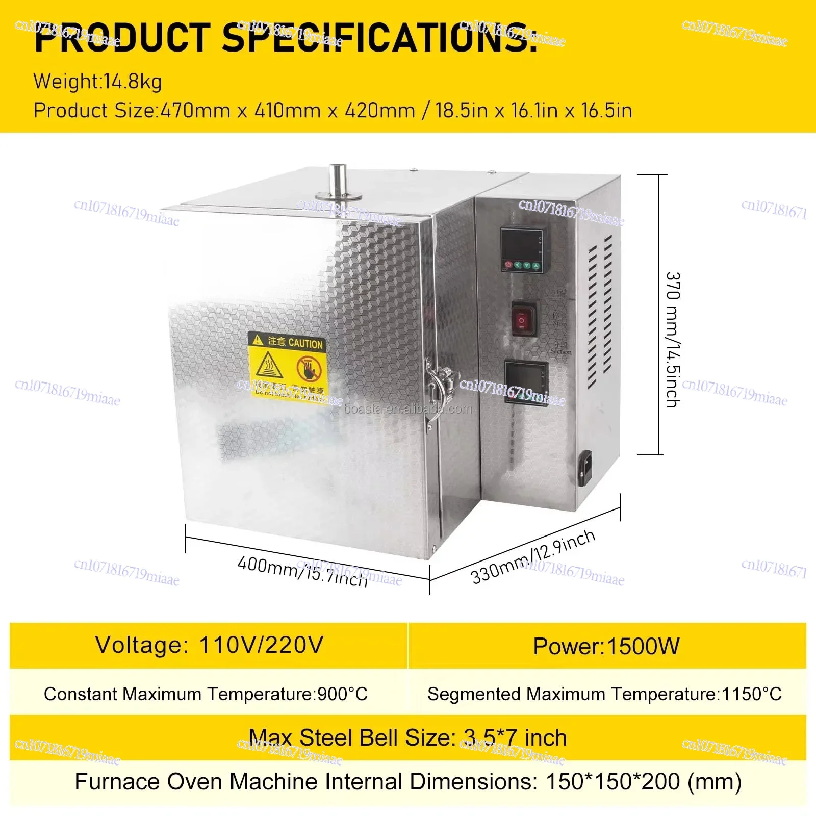 800 Constant 1200 Sectional Temperature Control Burnout Oven Mould Digital Display Wet and Dry Gypsum Furnace Permanent