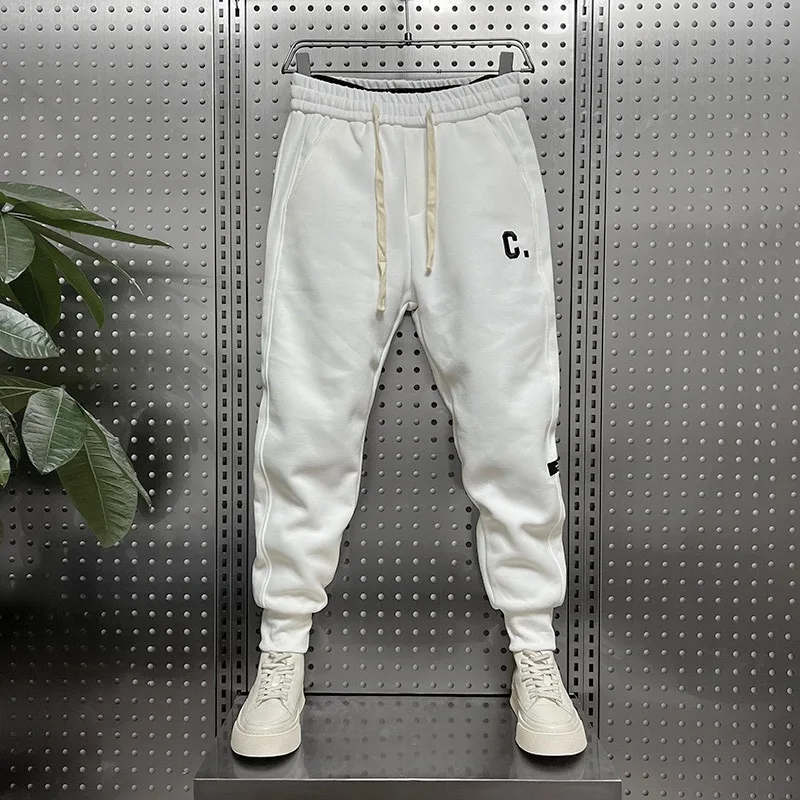 Men's Joggers Casual Pants Korean Sweatpants Workout Running Gym Fitness Green Sports Trousers Men Clothing Letter Embroidery