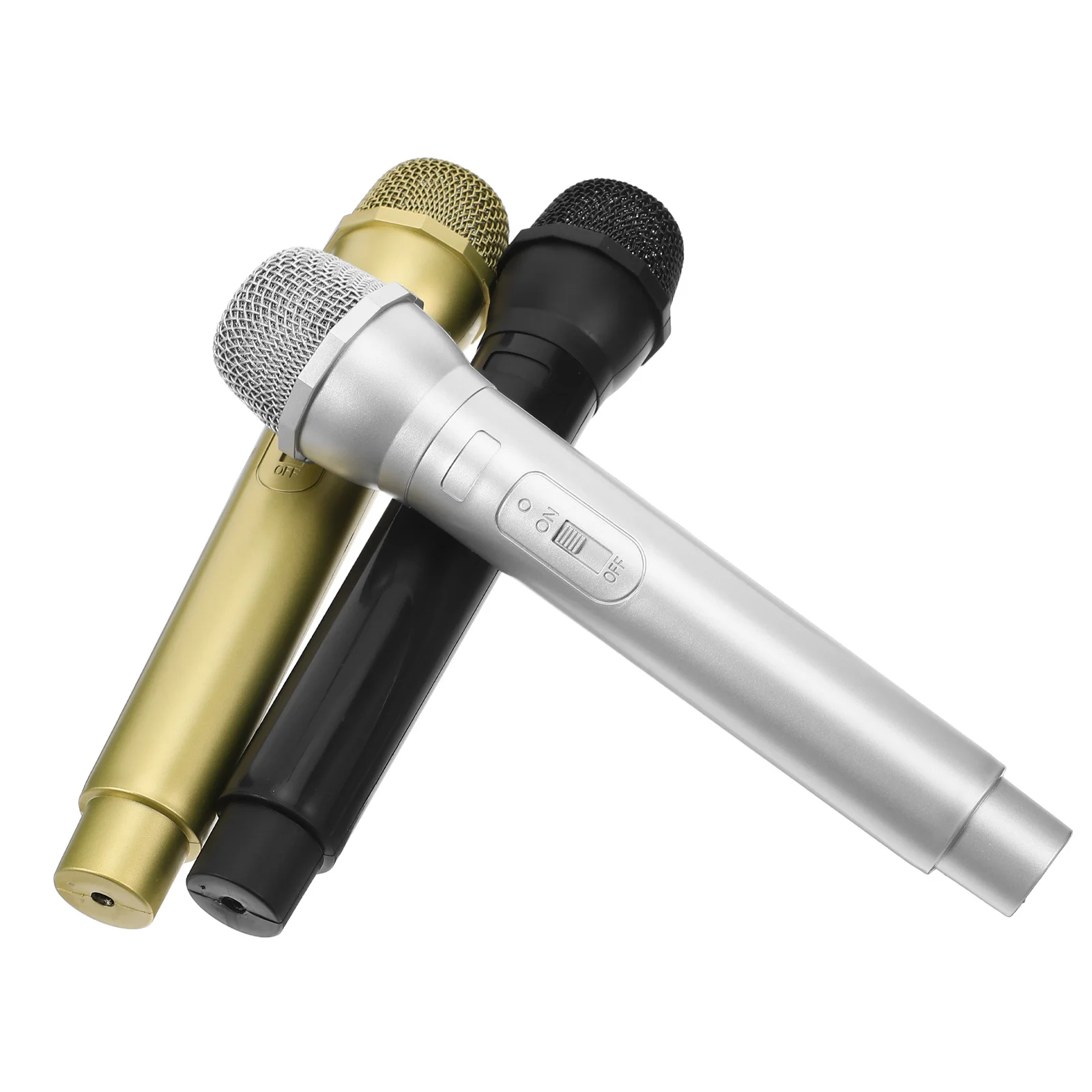 3 stuks kinderen rollenspel alsof microfoon nep microfoon plastic handheld rekwisieten zingen podium partij foto rekwisieten realistische microfoon prop