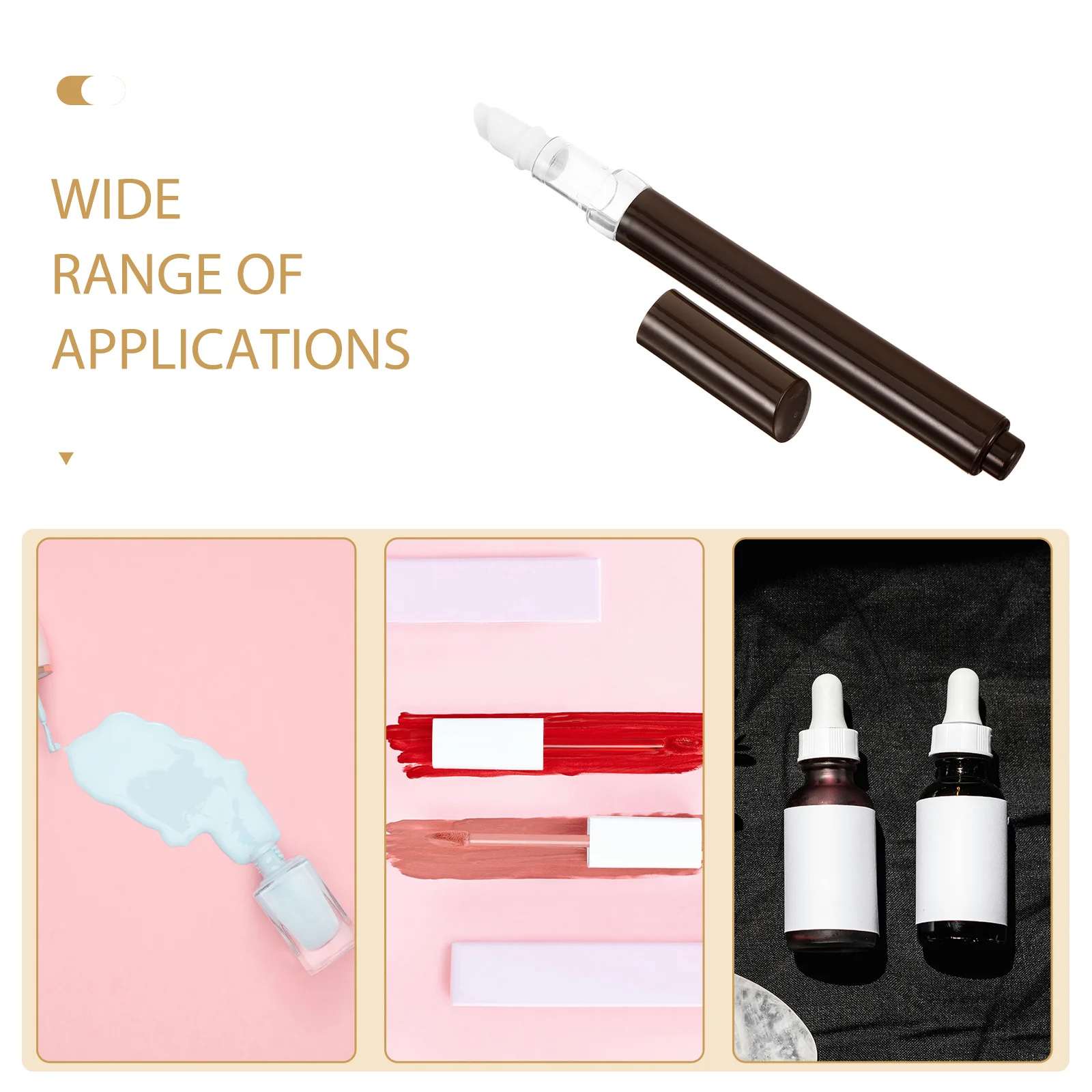 إعادة الملء 2 مللي قلم زيت الأظافر حاوية ملمع الشفاه الفارغة المحمولة أداة توزيع زيت البشرة متعددة الاستخدام زجاجة السفر السائلة مع فرشاة #2
