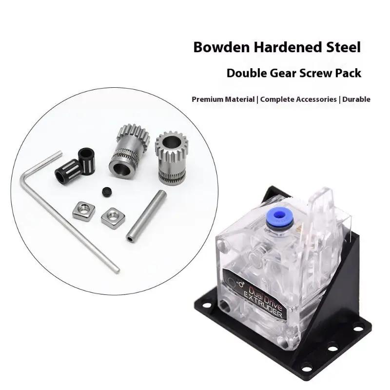 

1 Set 3d Printer Accessories Dual Drive Gear Extruder Kit Cloned Btech Upgrade For Extruder Prusa I3 3d Printer Gear Bowden
