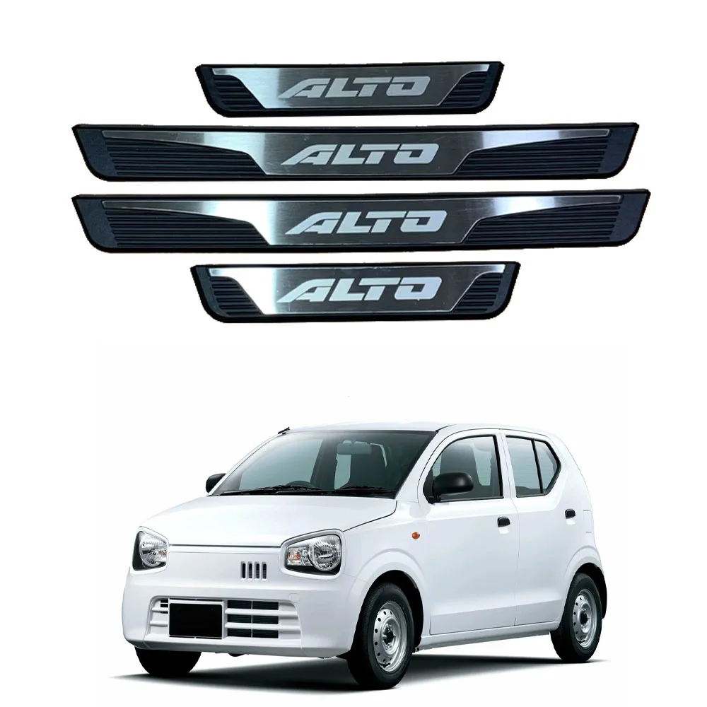 For Suzuki Alto 2015 2016 2018 2019 2020 2021 Car Door Sill Scuff Plate Pedal Protector Accessories Trim Stickers