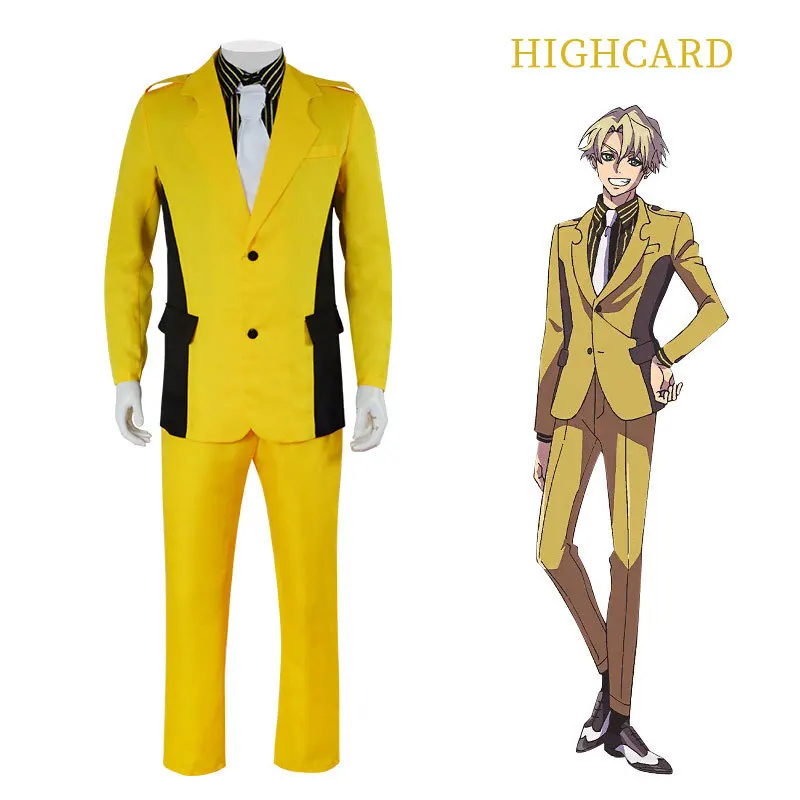 

HighCard Main Character Finn O'Dayman Cosplay Costume Yellow Suit Set Cosplay Anime Halloween Costumes