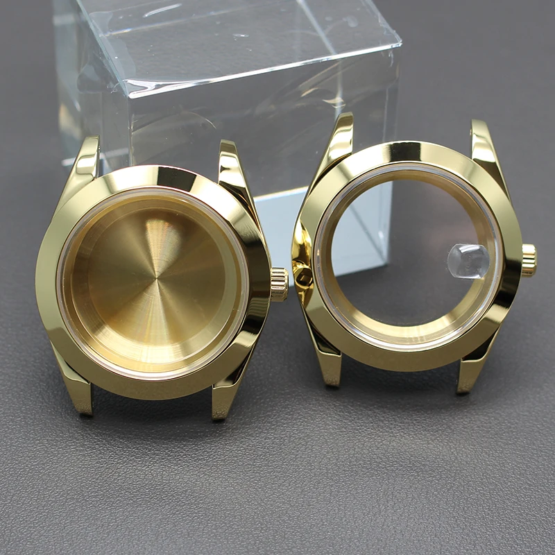 36mm 40mm ouro borda chanfrada casos peças de relógio luxo para air king seiko nh35 nh36 nh38 4r36 miyota 8215 movimento 28.5mm dial 10atm