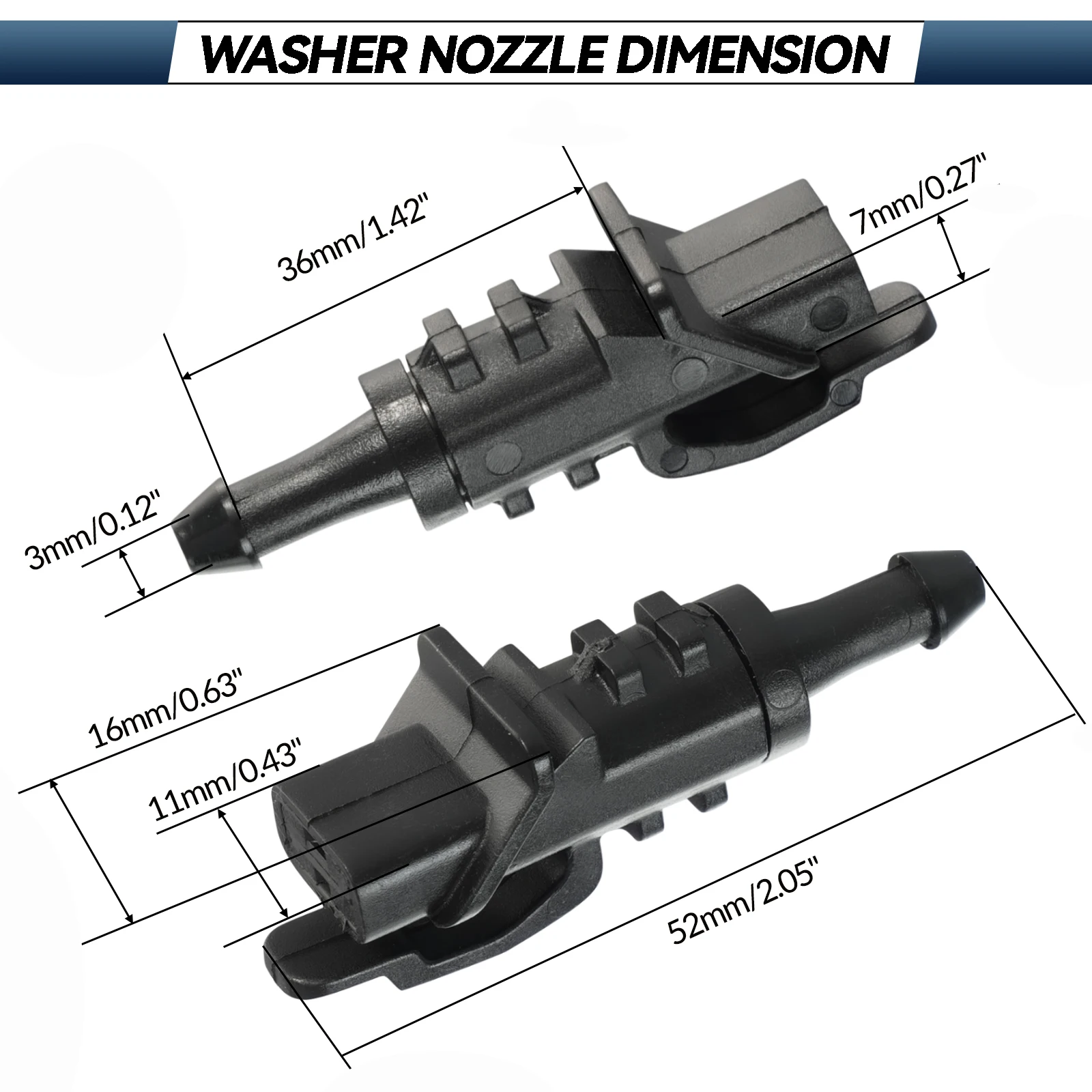 Xukey 2 sztuki Dysze spryskiwaczy do Hyundai i30 Elantra Touring 2007 2008 2009 2010 2011 2012 Dysza okienna maski silnika