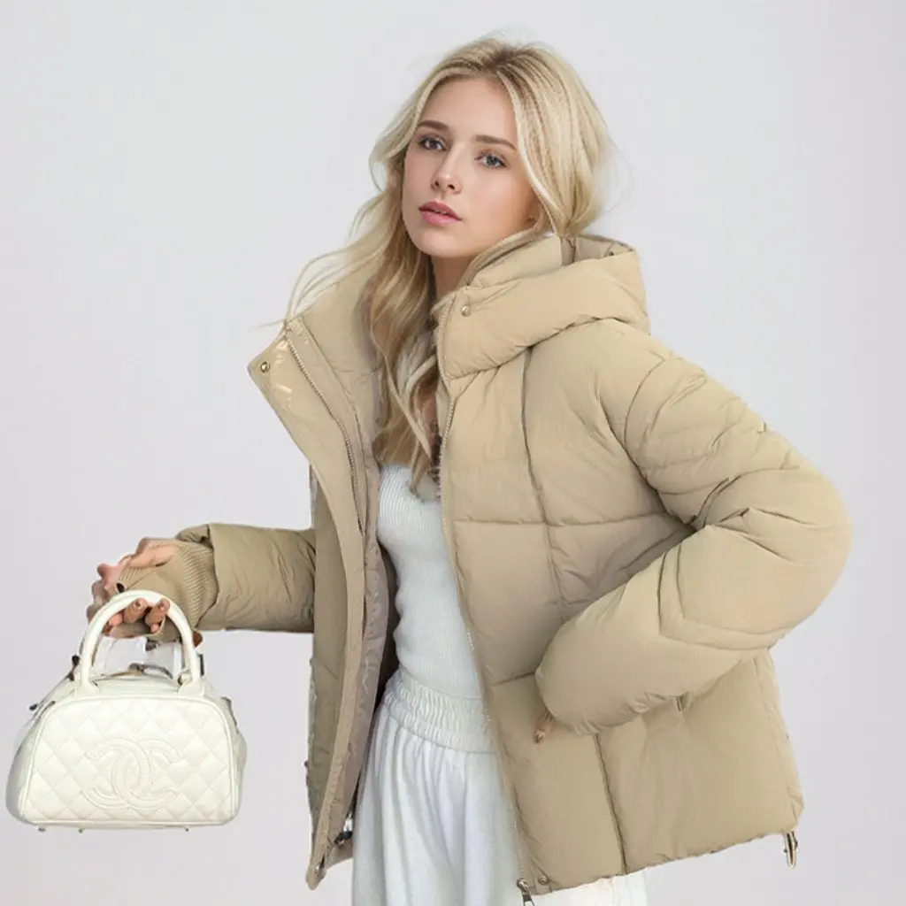 

Women's European American Style Short down Cotton-Padded Coat Winter Fashion High-End Academic Look New Arrival