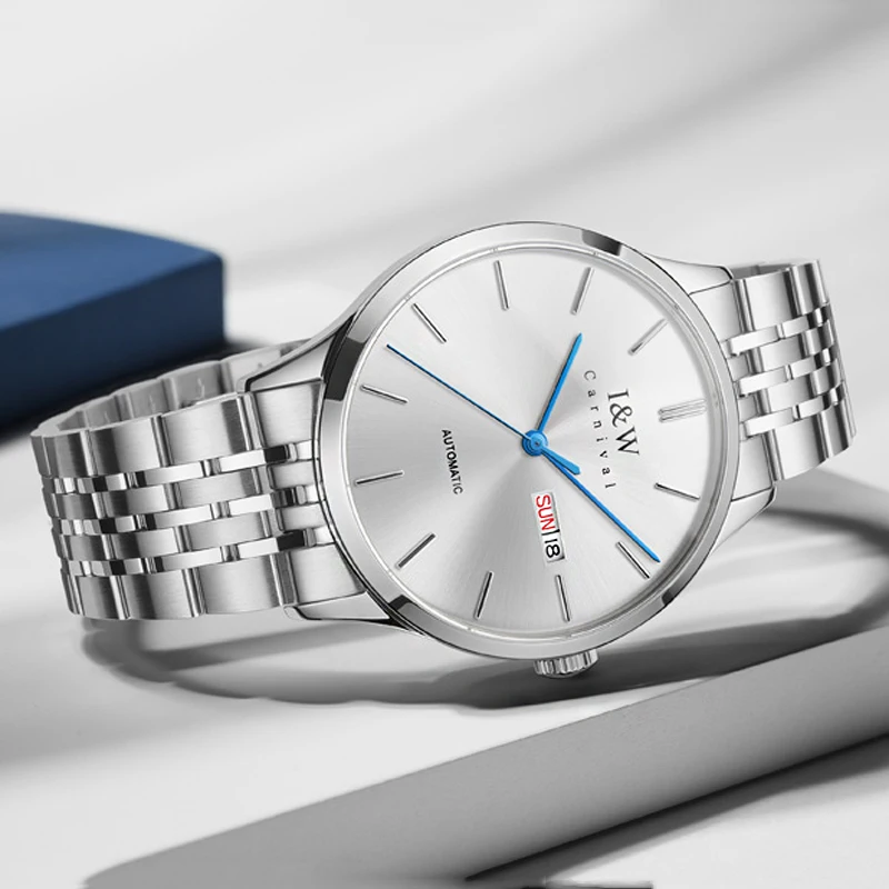 

Новые мужские часы IW MIYOTA, автоматические механические часы, мужские часы из нержавеющей стали, наручные часы с календарем, мужские Relogio Masculino