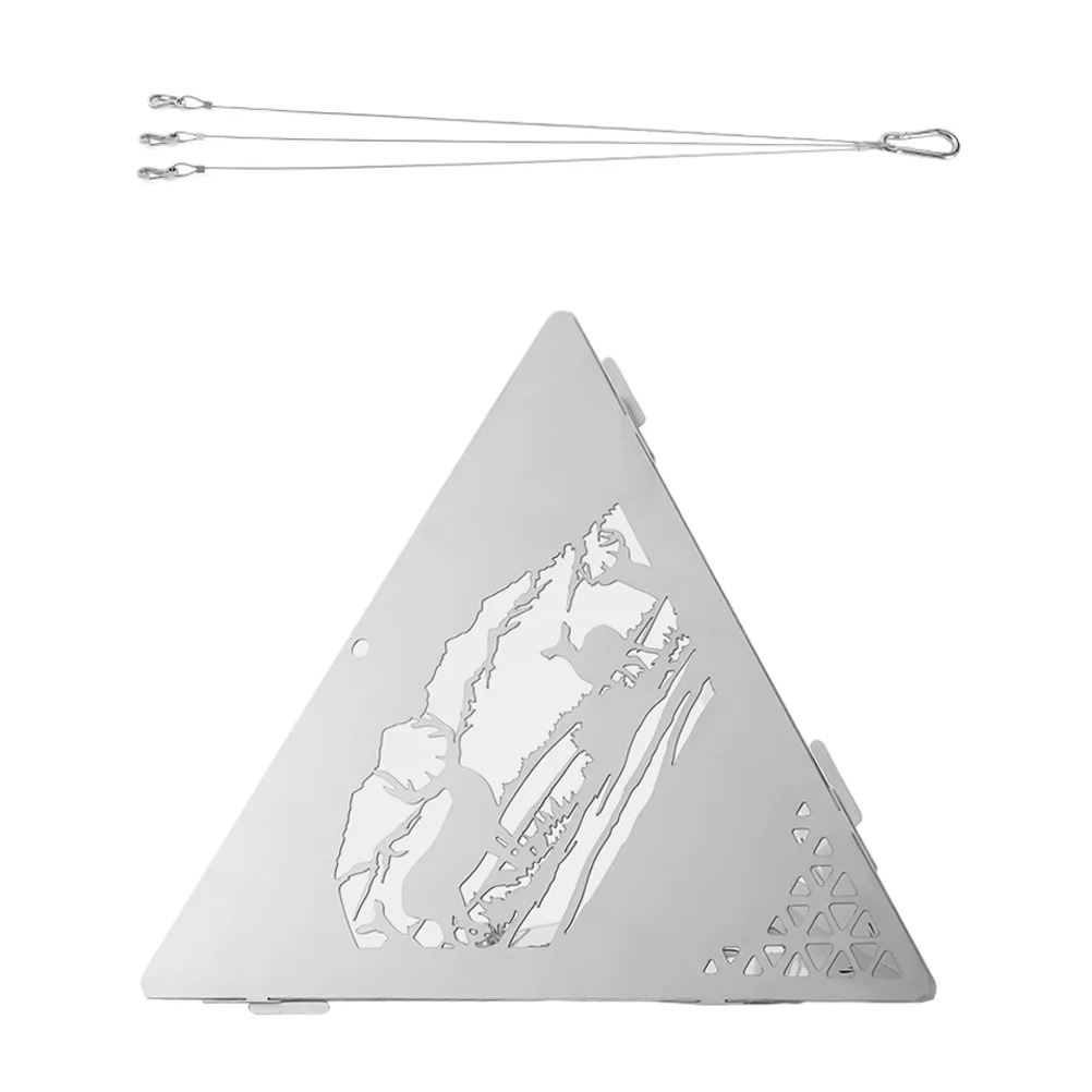 

1 set 1 Set Triangle Hanging Stove Adjustable Bbq Campfire Steel Wire Stove Portable Detachable Lightweight Easy Install Strong